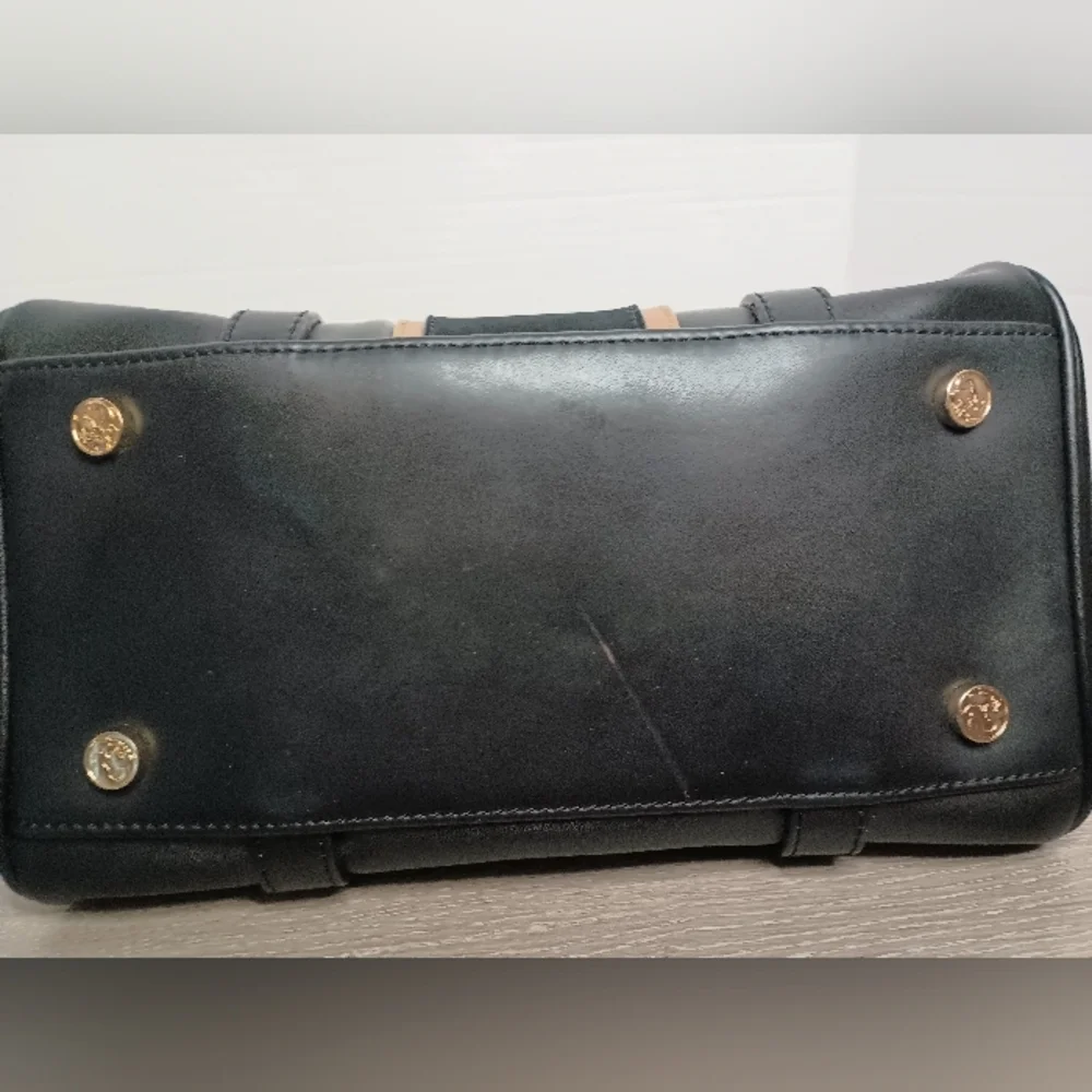 Spartina 449 daufuskie island Black Hollecker Satchel Purse Nubuck Leather